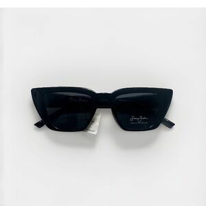 Sean John Black Cat Eye Vintage Style‎ Sunglasses / Dark Grey UV Lenses - New